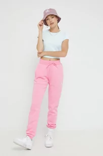 adidas Originals spodnie dresowe damskie kolor różowy gładkie - Spodnie damskie - miniaturka - grafika 1