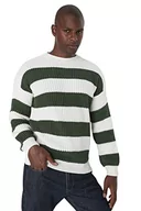 Garnitury - TRENDYOL Męska kamizelka sweterkowa - brązowa - oversize, ZIELONY, XL - miniaturka - grafika 1