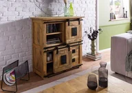 Komody - RAILWAY Komoda #1005 Mango woskowane + metal 90x45x100 cm - miniaturka - grafika 1