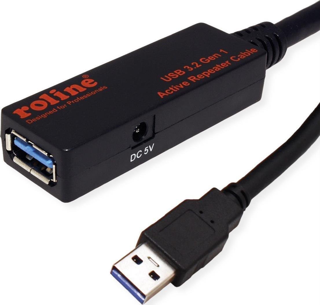 Kabel USB Roline USB-A - USB-A 10 m Czarny JAB-6794791