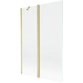 Parawany nawannowe - Mexen Mist parawan nawannowy 2-skrzydłowy 120 x 150 cm, transparent, złoty szczotkowany - 8A9-120-011-55-00 - miniaturka - grafika 1