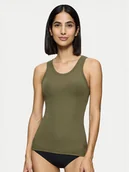 Piżamy damskie - Triumph Top Beauty Layers 10221176 Zielony Slim Fit - miniaturka - grafika 1