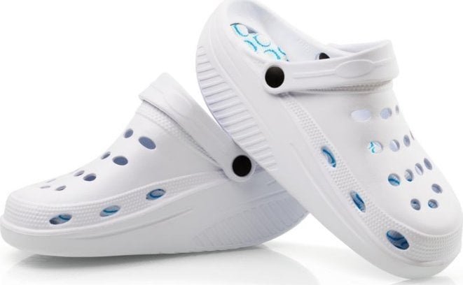 Fitness King Klapki krokodylki na kołyskowej podeszwie białe rozmiar 35