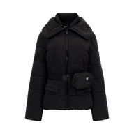 Kurtki damskie - Damska Kurtka zimowa pikowana GUESS GLITZY PUFFA W2BL56WEX12-JBLK – Czarny - miniaturka - grafika 1