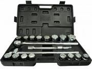 Zestawy narzędziowe - Zestaw kluczy nasad.21el.3/4" 12-kąt.19-50mm/czarna walizka/(2) - miniaturka - grafika 1