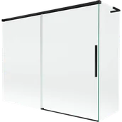 Parawany nawannowe - Mexen Rox L parawan nawannowy 2-skrzydłowy rozsuwany 190 + 80 x 150 cm, transparent, czarny - 8C9L-190-080-70-00 - miniaturka - grafika 1