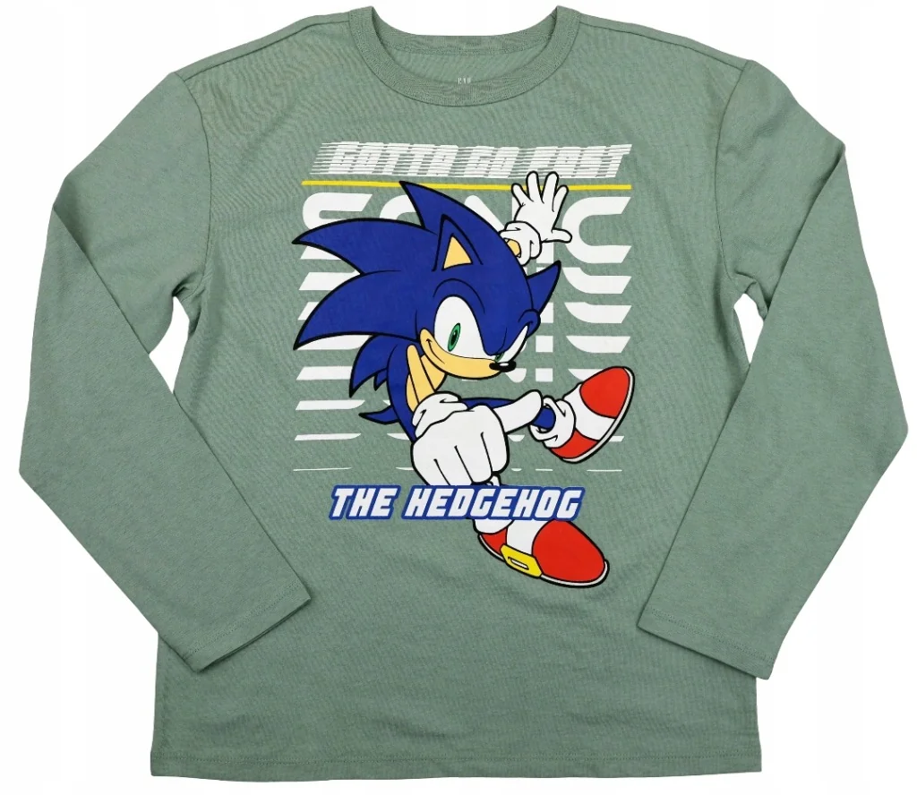 Koszulka dziecięca Bluzka na długi rękaw Gap Sega Sonic The Hedgehog M 8lat