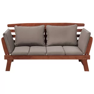 Beliani Sofa ogrodowa szara regulowane podłokietniki PORTICI - Ławki ogrodowe - miniaturka - grafika 1
