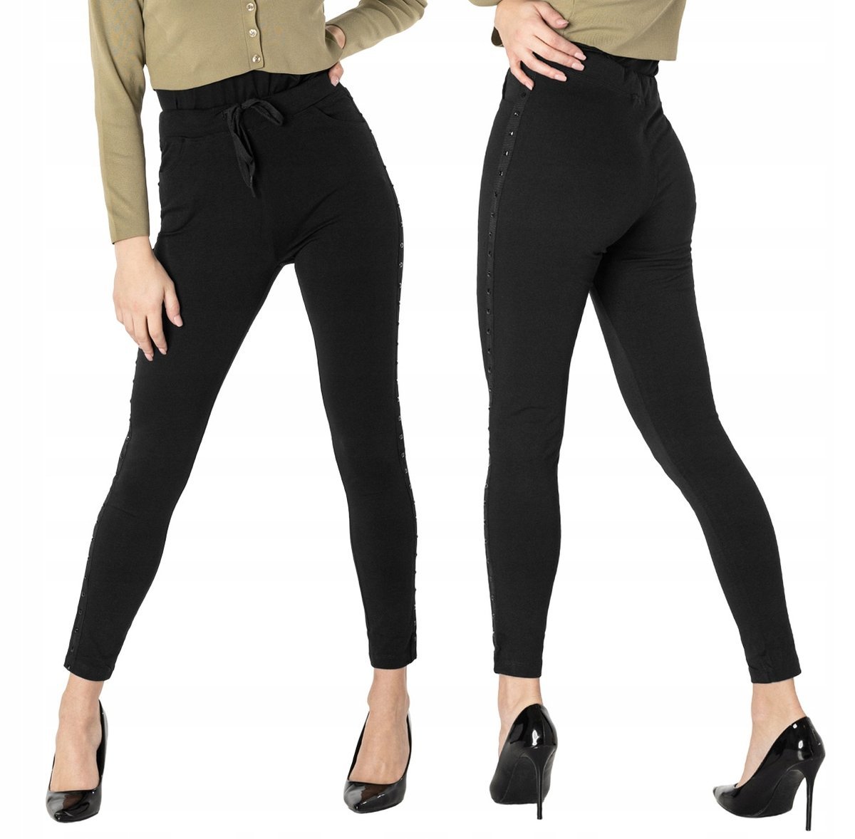 Eleganckie Spodnie Legginsy Damskie 46702-03 r XL