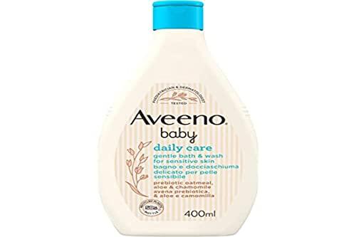 Aveeno Baby Daily Care Delikatna kąpiel i żel pod prysznic dla dzieci, do głębokiego oczyszczania wrażliwej skóry, żel pod prysznic dla niemowląt z owsem do kąpieli, 400 ml