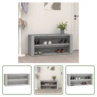 Szafki na buty - The Living Store Stojak na buty betonowy szary 100x35x45 cm materiał drewnopochodny - miniaturka - grafika 1