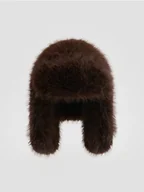 Spodnie damskie - Reserved - Czapka ze sztucznego futerka - brązowy - miniaturka - grafika 1