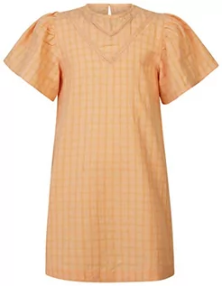 Sukienki - Noppies Kids Dziewczęca sukienka dziecięca, sukienka Plano Short Sleeve Almost Apricot-N030, 110, Almost Apricot - N030, 110 cm - grafika 1