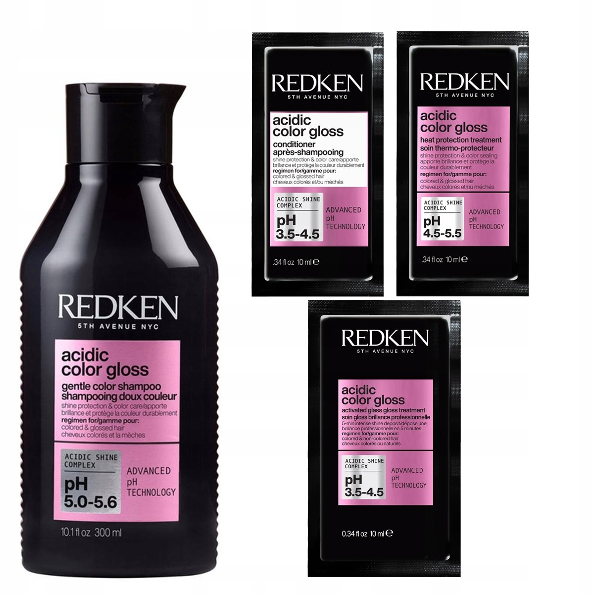 Redken Acidic Color Gloss szampon do włosów farbowanych 3 prezenty