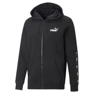 Bluzy męskie - Bluza z kapturem męska Puma ESS+ TAPE FZ czarna 67027001-M - miniaturka - grafika 1
