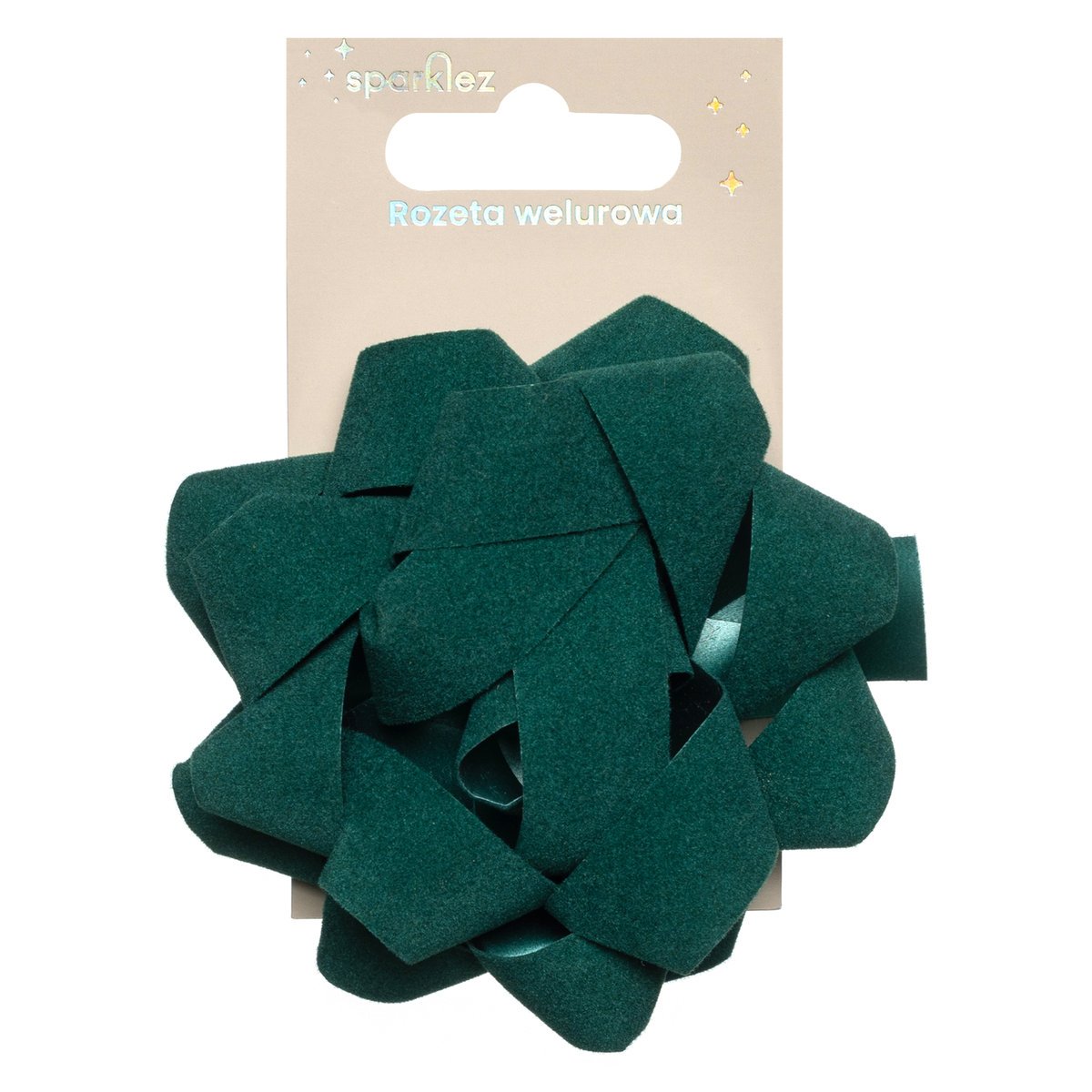 Sparklez rozeta welwetowa zielona 9cm