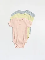 Body dla niemowląt - Reserved - Prążkowane body 3 pack - złamana biel - miniaturka - grafika 1