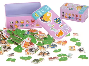 Układanka puzzle w puszce zwierzątka 24 puzzle KX6020 - Układanki dla dzieci - miniaturka - grafika 1
