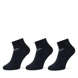 Zestaw 3 par niskich skarpet męskich Emporio Armani EM000550 AF12271 MB153 Granatowy - Skarpetki męskie - miniaturka - grafika 1