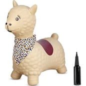 Skoczki dla dzieci - Skoczek Dla Dzieci Do Skakania Z Pompką Alpaka Beż Z Bandaną - miniaturka - grafika 1