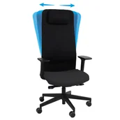 Fotele i krzesła biurowe - Ergonomiczny Fotel Biurowy Grospol Mike 2 Smart Move R11 Black Tkanina Note N01 Czarny - miniaturka - grafika 1