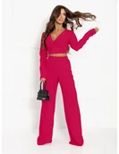 Komplety damskie - Elegancki komplet ze spodniami FAIZA - fuksjowy - miniaturka - grafika 1