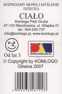 Komlogo Komlogo, karty edukacyjne, Rozwijamy mowę i myślenie dziecka, Ciało - Gry karciane - miniaturka - grafika 1