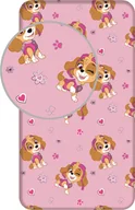Prześcieradła dla dzieci - Prześcieradło bawełniane z gumką 90x200 Psi Patrol różowe dla dzieci - miniaturka - grafika 1