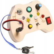 Zabawki interaktywne dla dzieci - Panel Edukacyjny Montessori z Przełącznikami LED kontroler pad (W108) - miniaturka - grafika 1