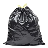Worki na śmieci - Worki na śmieci z taśmą ściągającą czarne LDPE, 120 l, 10 szt. - miniaturka - grafika 1