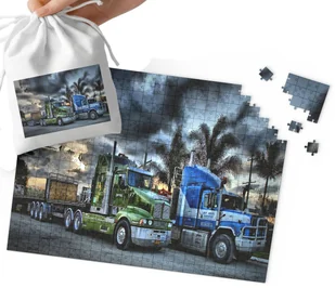 PUZZLE - CIĘŻARÓWKA TIR WZORY DLA CHŁOPCA 24el + WORECZEK - Puzzle - miniaturka - grafika 1
