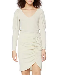 Spódnice - Vila Damska spódnica Vishinni Hw Glitter Skirt, Frosted Almond/Detail:silver Lurex, S - grafika 1