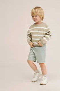 Swetry damskie - Mango Kids Kids sweter bawełniany dziecięcy Cooper kolor beżowy lekki - grafika 1