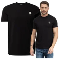 Koszulki męskie - czarna koszulka meska karl lagerfeld tshirt meski czarny bawelniany r.L - miniaturka - grafika 1
