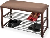 Szafki na buty - Kondela Stojak na buty z ławką Langella - czekolada / ciemny brąz / szary - miniaturka - grafika 1