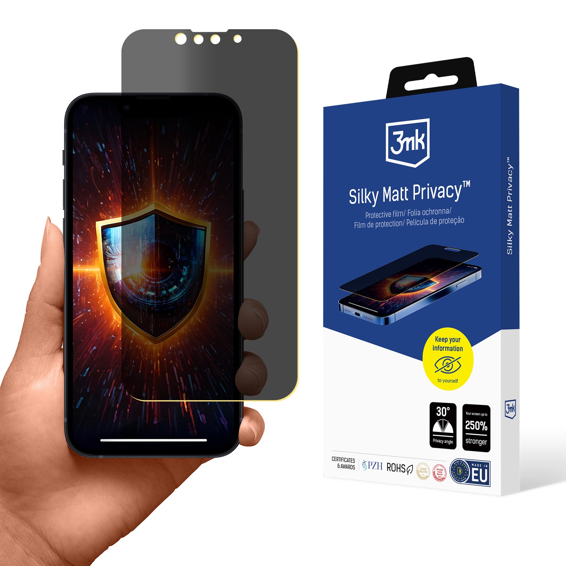 Folia prywatyzująca na ekran Apple iPhone 13 Mini - 3mk Silky Matt Privacy