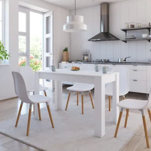 vidaXL Stół jadalniany, biały, 120x60x76 cm, płyta wiórowa 800432 - 800432 - Stoły - miniaturka - grafika 1