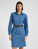Sukienki - DAMSKA SUKIENKA JEANSOWA LEE LONG SLEEVE DRESS FINE BLUE 112370996 - Lee - miniaturka - grafika 1