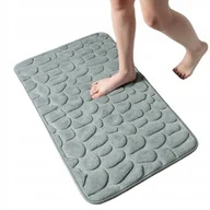 Dywaniki łazienkowe - Dywanik ŁAZIENKOWY Antypoślizgowy PIANKA MEMORY Kamienie MATA Gruby SZARY - miniaturka - grafika 1