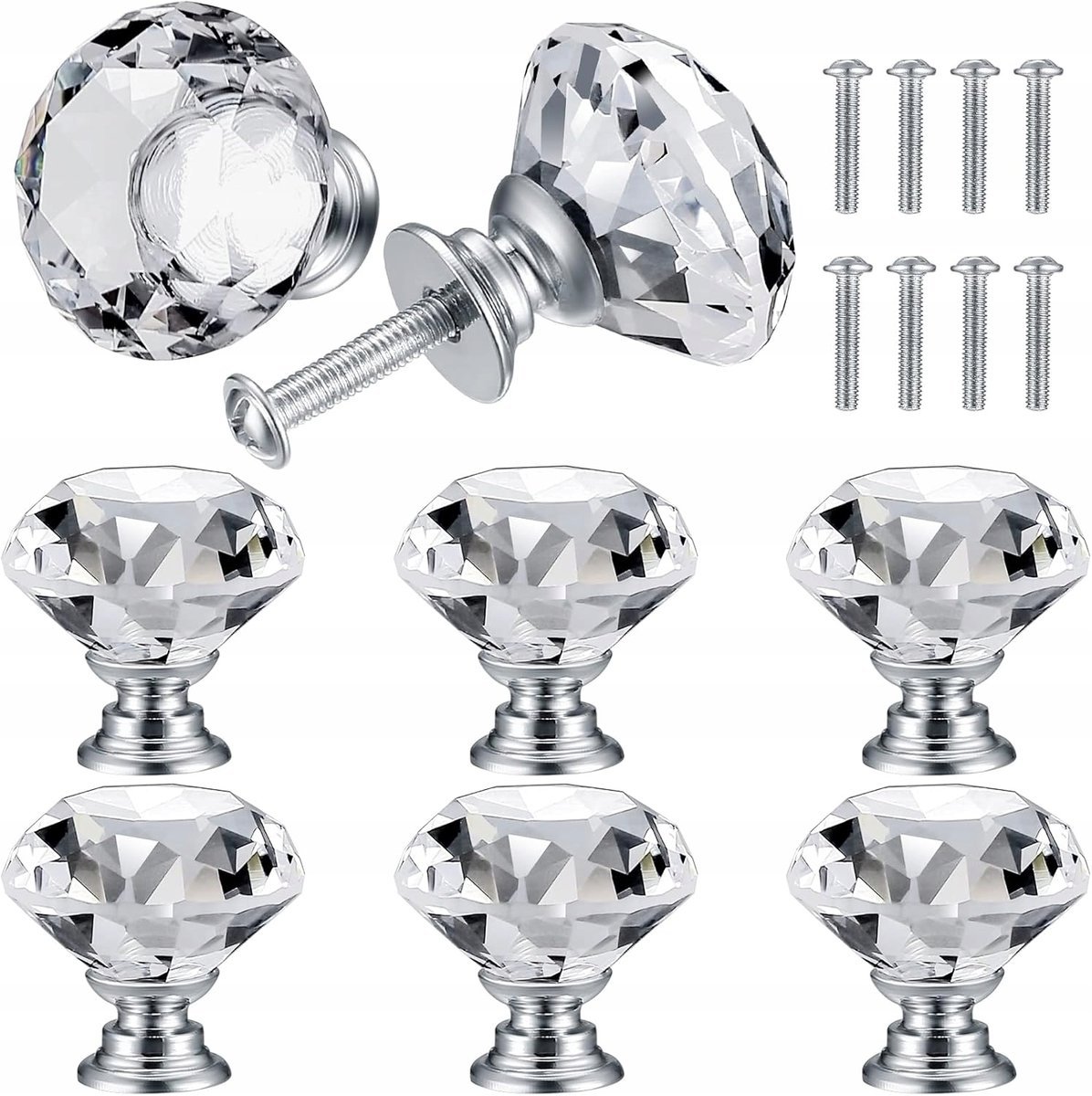 Gałka Do Drzwi Meblowa X8 Gałka Kryształowa Do Mebli Gałki Zamienne 31Mm