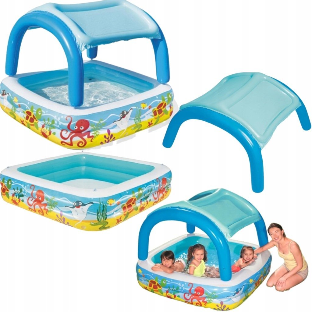 Bestway BASEN DLA DZIECI Z DASZKIEM 140X140X114CM BRODZIK OGRODOWY