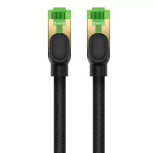 Kabel sieciowy w oplocie kat. 8 Baseus Ethernet RJ45, 40Gbps, 2m (czarny) - Kable miedziane - miniaturka - grafika 4