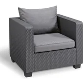 Fotele i krzesła ogrodowe - ALLIBERT SALTA Fotel, 81,5 x 84 x 65,5 cm, grafit/szary 17205890 - miniaturka - grafika 1