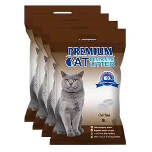 Premium Cat Żwirek Bentonitowy Zbrylający - Kawowy dla kota 4x5L - Żwirek dla kotów - miniaturka - grafika 1