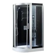 Kabiny z hydromasażem - Kabina prysznicowa zabudowana na niskim brodziku 120x85 Monako Lewa - miniaturka - grafika 1