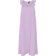 Sukienki - Sukienka damska Vero Moda Kelly C Strap Calf midi lawendowa -M - miniaturka - grafika 1