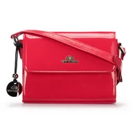 Torebki damskie - Damska listonoszka skórzana lakierowana różowa - miniaturka - grafika 1