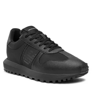 Półbuty męskie - Sneakersy Emporio Armani X4X640 XN949 K001 Black/Black - grafika 1