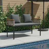 Ławki ogrodowe - vidaXL Ławka ogrodowa Szary i ciemnoszary 117 x 54 x 74.5 cm - miniaturka - grafika 1