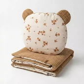 Pościel dla dzieci - Komplet Pościeli Niemowlęcej 50x75 Little Brown Flowers & Karmelowy Wafel - miniaturka - grafika 1